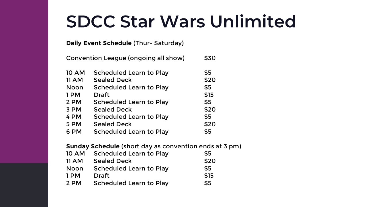 SWU at SDCC schedule